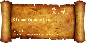 Klemm Armandina névjegykártya